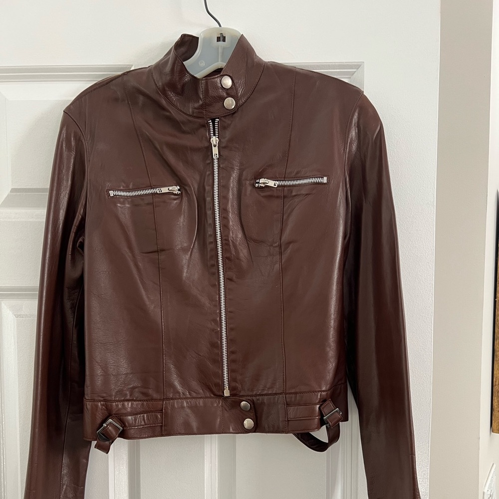 Brown buttery soft leather jacket